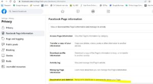 how to delete your facebook page 2022